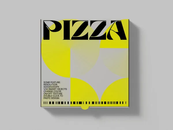 Facing Scene of Pizza Box Mockup 1