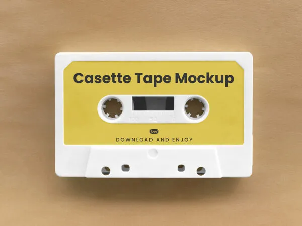 Facing Shot of Cassette Tape Mockup 1