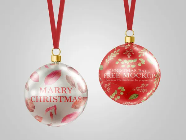 Facing Shot of Christmas Ball Mockup 1
