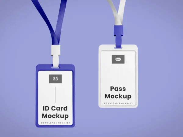 Facing Shot of Double ID Cards Mockup 1
