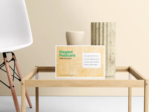 Facing Shot of Elegant Postcard Mockup 1