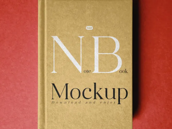 Facing Shot of Hard Cover Notebook Mockup 1