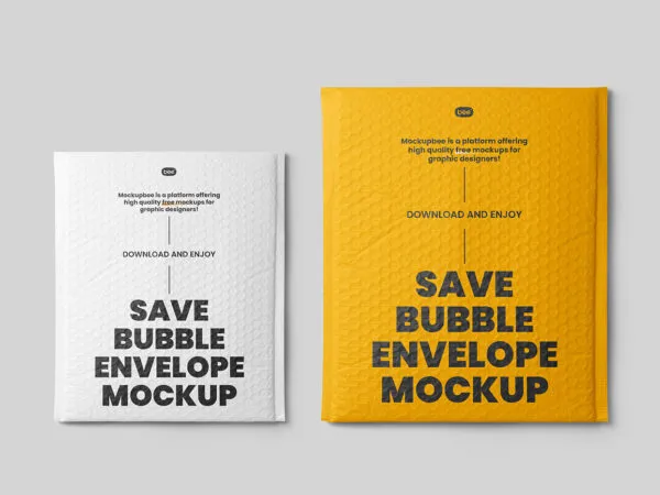Facing Showcase of Big Bubble Envelopes Mockup 1