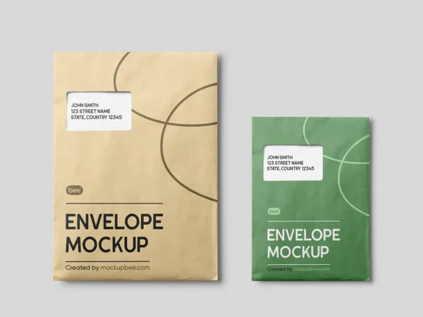 Facing Showcase of Corporate Envelope Mockup 1