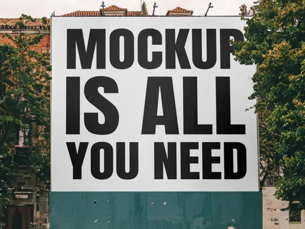 Facing Showcase of Standing Billboard Mockup 1