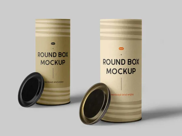 Facing Sight of 2 Open Tube Boxes Mockup 1