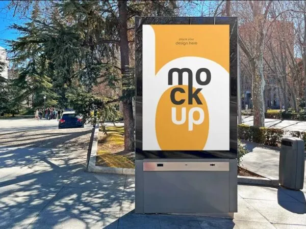 Facing Sight of Citylight Stand Mockup 1