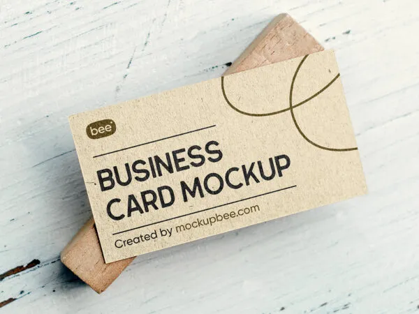 Facing Sight of Eco Business Card Mockup 1
