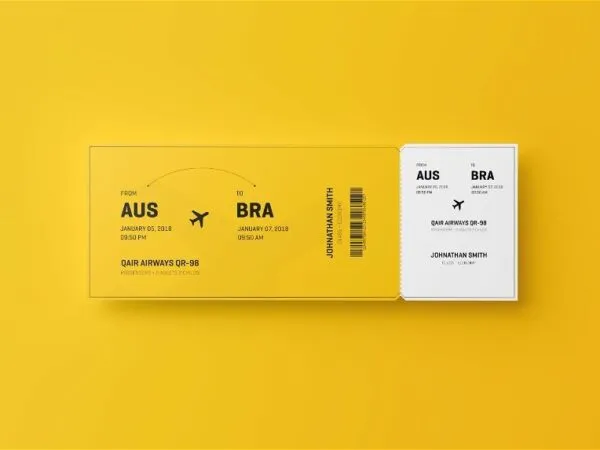 Facing Sight of Event Ticket Mockup 1