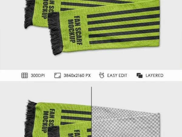 Facing Sight of Fan Scarf Mockup 1