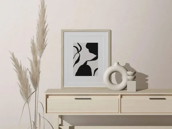 Facing Sight of Frame Mockup with Vase and Candle 1