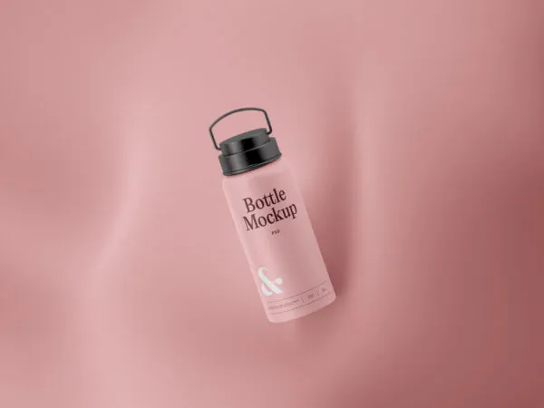 Facing Sight of Metal Bottle Mockup 1