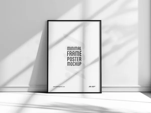Facing Sight of Minimal Poster Mockup with Shadow Overlay 1