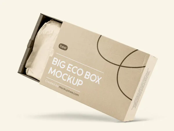 Facing Sight of Open Big Box Mockup 1