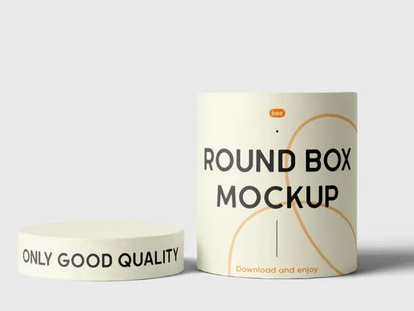 Facing Sight of Open Round Box Mockup 1