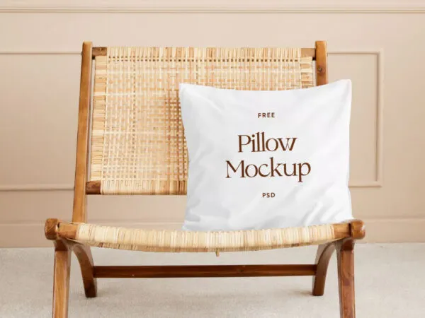 Facing Sight of Pillow Mockup on Chair 1