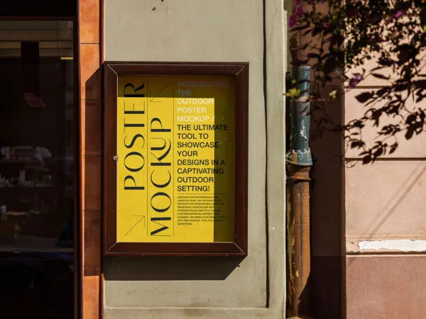 Facing Sight of Poster Mockup in Frame 1