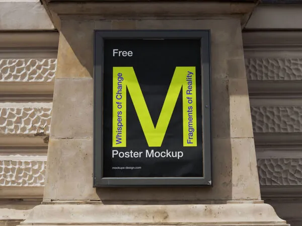 Facing Sight of Poster Mockup in Grey Frame 1