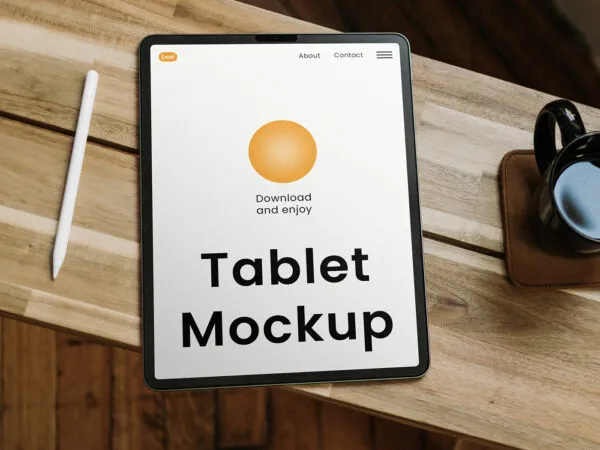 Facing View of Big Tablet Mockup 1