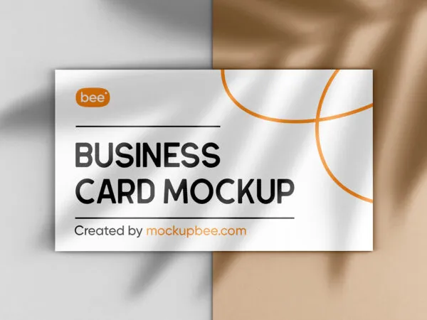 Facing View of Business Card Mockup with Shadow 1 1