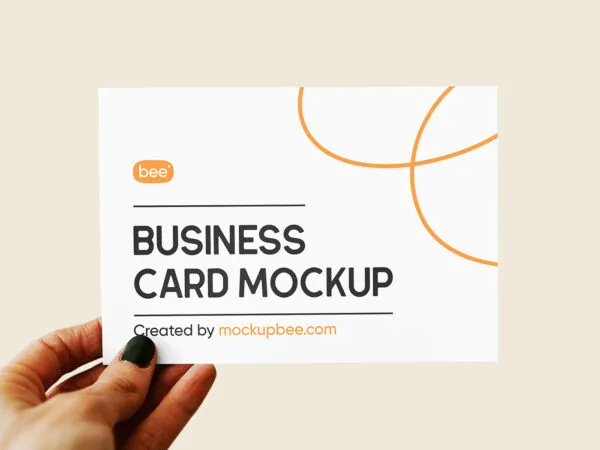 Facing View of Card Mockup in Hand 1