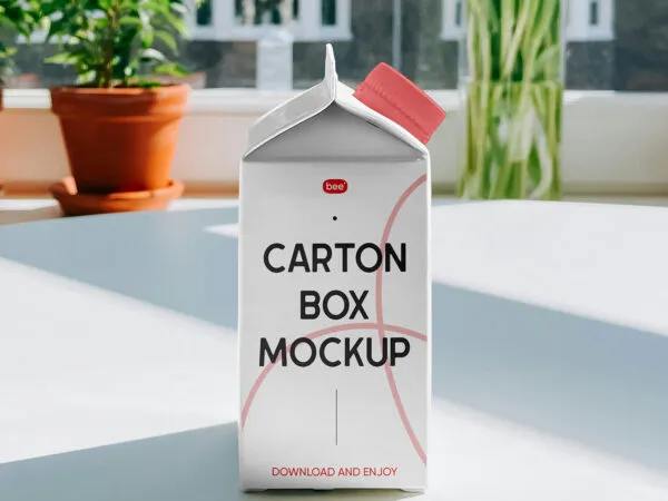 Facing View of Carton Packaging Mockup 1