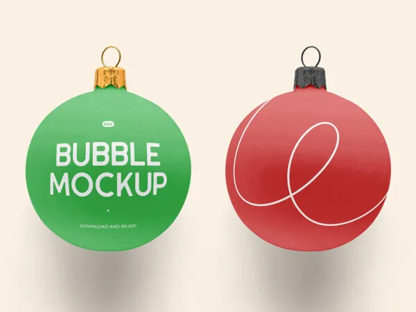 Facing View of Christmas Baubles Mockup 1 2