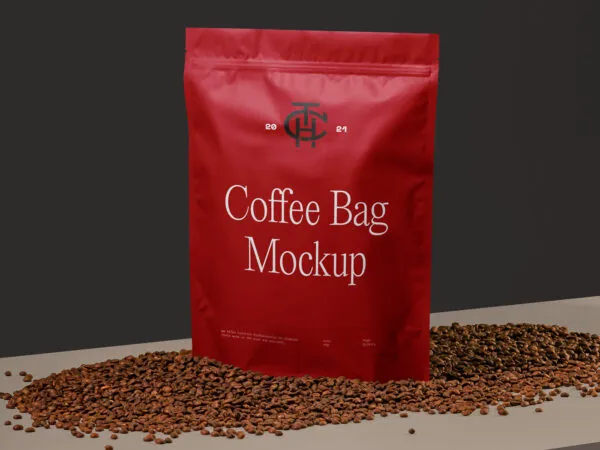 Facing View of Coffee Bag Mockup 1