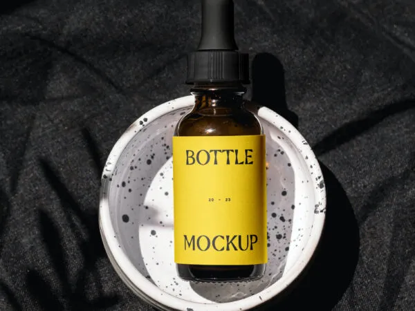 Facing View of Cosmetic Bottle Mockup 1