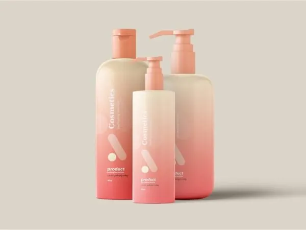 Facing View of Cosmetics Bottle Packaging Mockup 1