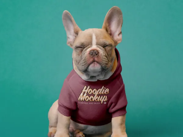 Facing View of Dog Hoodie Mockup 1