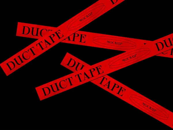 Facing View of Duct Tape Mockups on Dark Background 1
