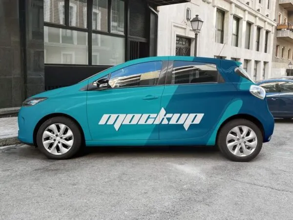 Facing View of Hatchback Car Mockup 1