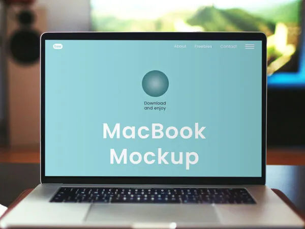 Facing View of MacBook Retina Screen Mockup 1