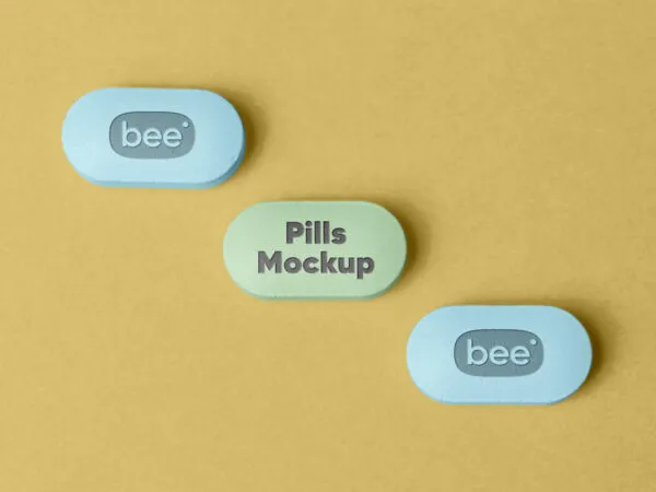 Facing View of Medicine Pills Mockup 1