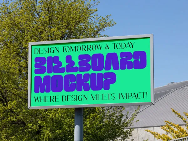 Facing View of Simple Sunny Billboard Mockup 1