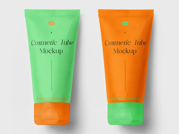Facing View of Small Cosmetic Tube Mockups 1