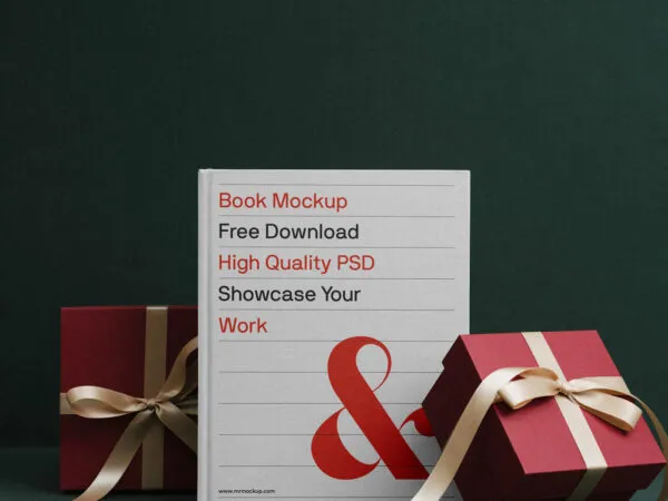 Facing View of Standing Book Mockup 1