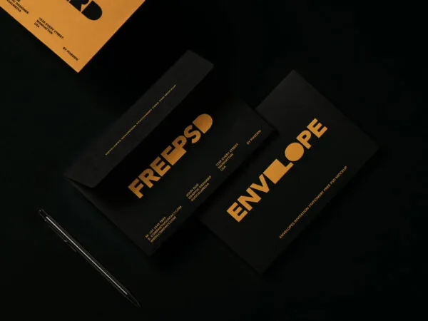 Facing View of Stationery Mockup with Envelope 1