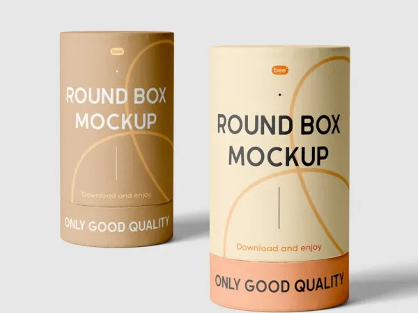 Facing View of Tall Tube Box Mockup 1