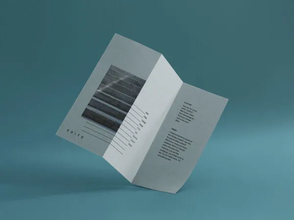 Facing View of Trifold Brochure Mockup 1