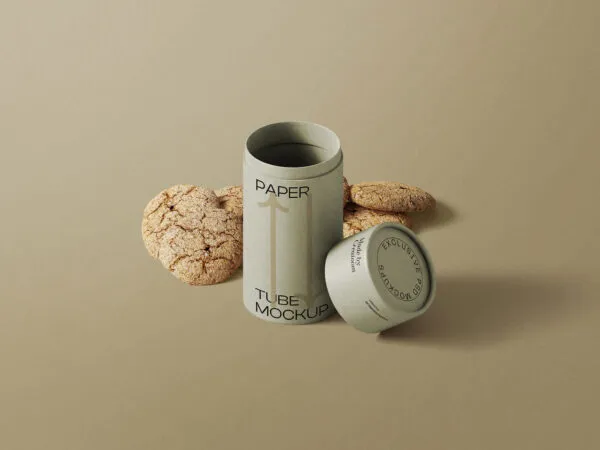Facing View of Tube Mockups With Cookies 1