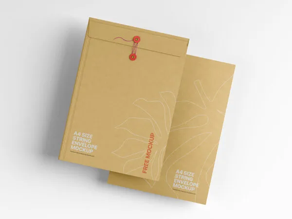 Facing Vision of A4 Size String Envelope Mockup 1
