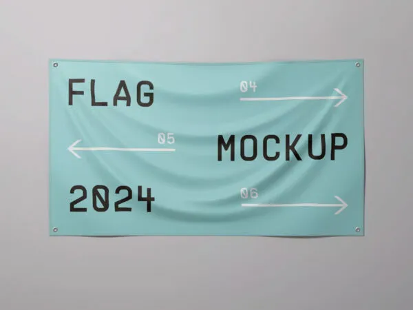 Facing Vision of Big Horizontal Flag Mockup 1