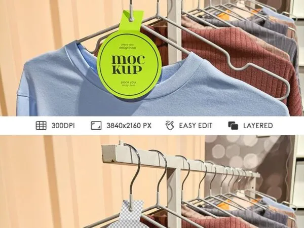 Facing Vision of Clothing Tag Mockup 1