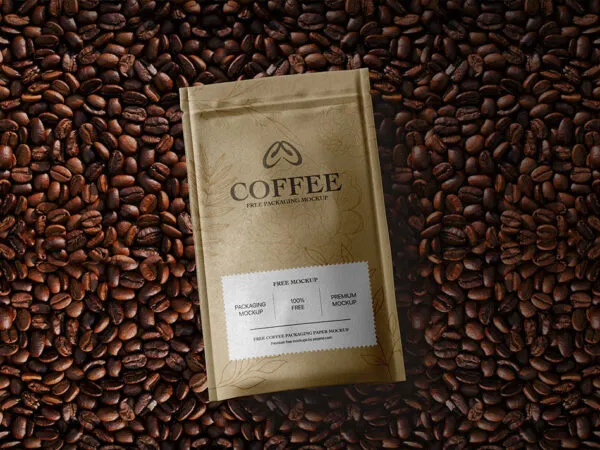 Facing Vision of Coffee Paper Bag Mockup 1