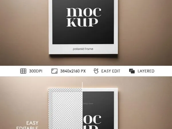Facing Vision of Polaroid Frame Mockup 1