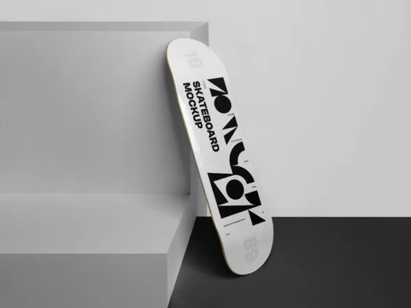 Facing Vision of Skateboard Mockup on Boxes 1