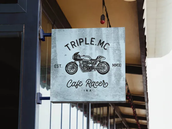 Facing Vision of Square Coffer Sign Mockup 1