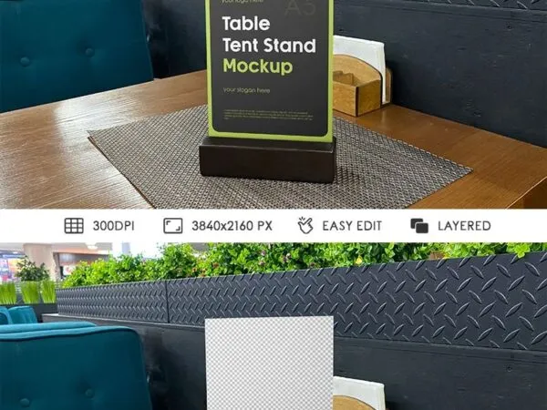 Facing Vision of Table Tent Stand Mockup 1